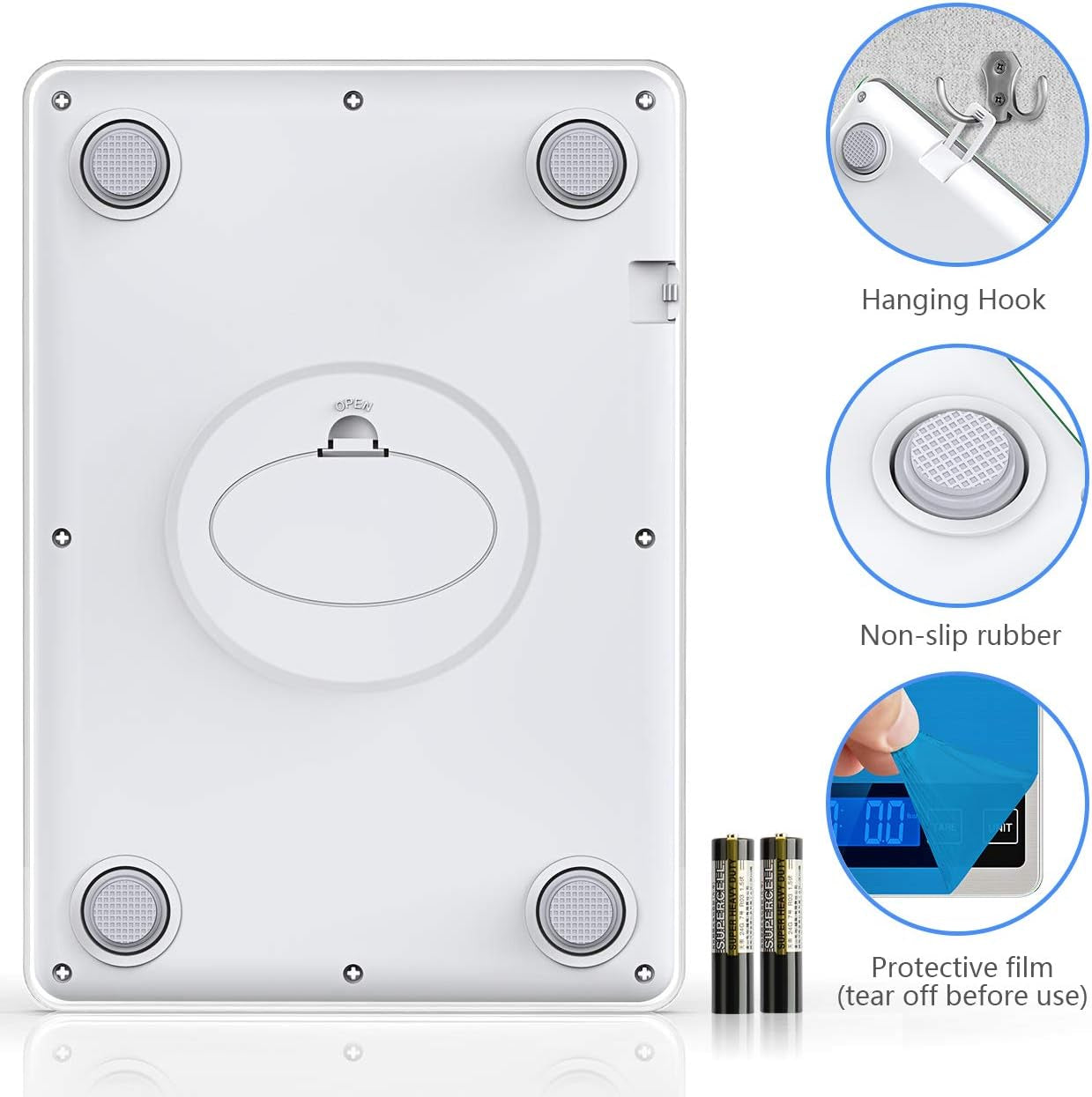 Food Scale, 22Lb Digital Kitchen Scale Weight Grams and Oz for Cooking Baking, 1G/0.1Oz Precise Graduation, Stainless Steel and Tempered Glass (Ash Silver)