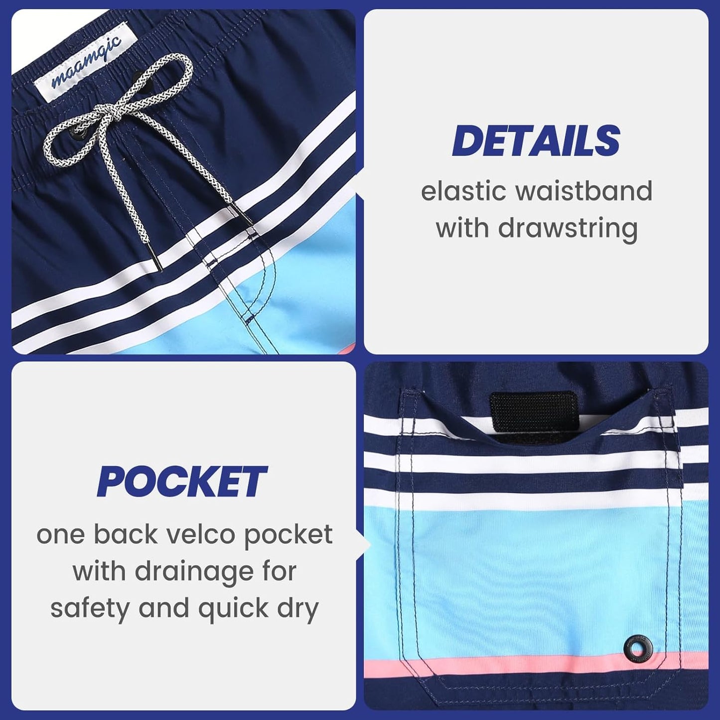 Mens Swim Trunks Quick Dry Swim Shorts with Mesh Lining Funny Swimwear Bathing Suits 7Inch