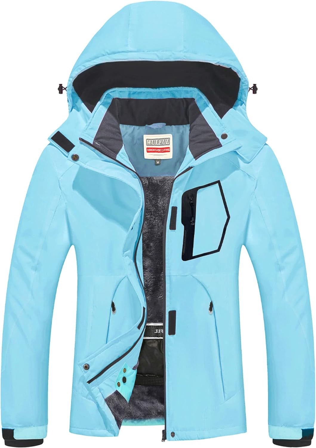 Women’S Waterproof Snow Ski Jacket Mountain Windproof Winter Coat with Detachable Hood