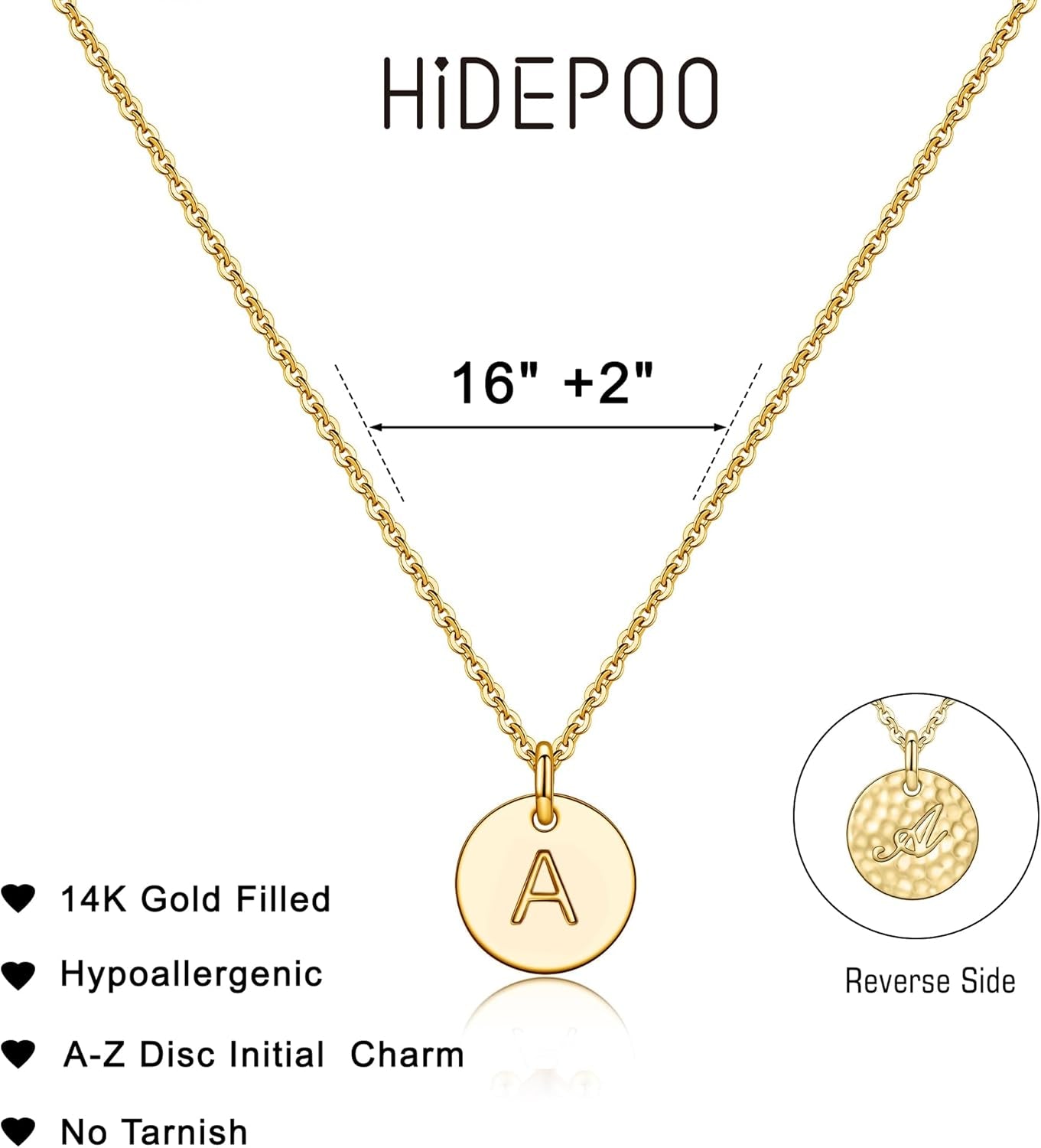 Mothers Day Gifts for Daughter - Disc Initial Necklace Gifts for Girls, 14K Gold Filled/Rose Gold/S925 Sterling Silver Disc Initial Necklaces Tiny Initial Necklace Jewelry for Girls Women