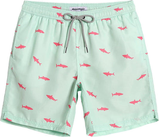 Mens Swim Trunks Quick Dry Swim Shorts with Mesh Lining Funny Swimwear Bathing Suits 7Inch